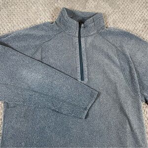 Obermeyer Vintage Blue Quarter Zip Pullover Soft Knit Fleece‎ Sweater Ski Winter